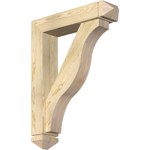 Ekena Millwork Funston Arts and Crafts Rough Sawn Bracket w/ Offset Brace, Douglas Fir, 6"W x 26"D x 34"H BKT0604X26X34FST03RDF - main